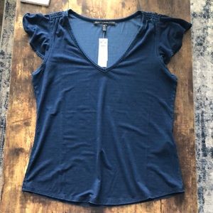 NWT WHBM Flutter Cap Sleeve Top Size M